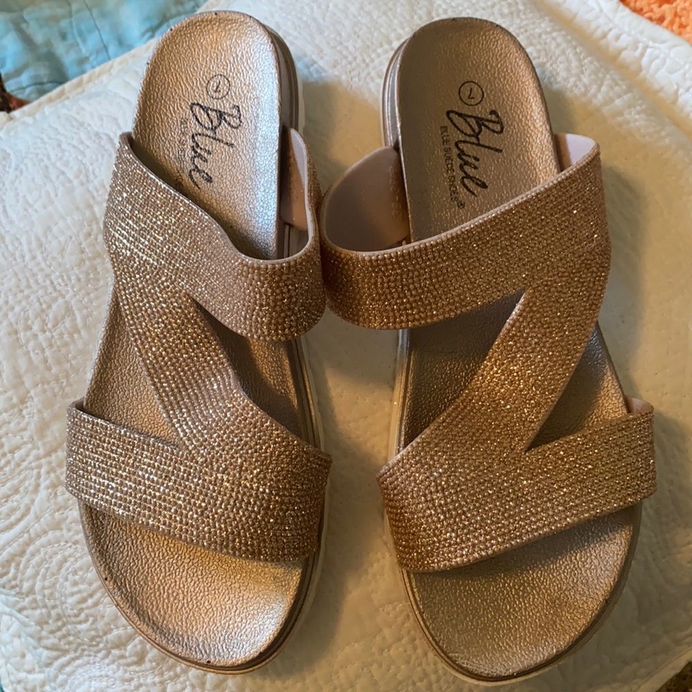 Women’s Sparkly Gold Colored Sandals